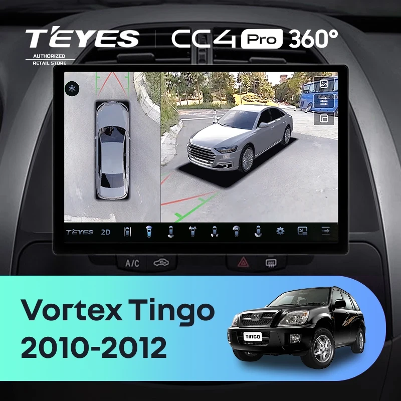 Штатная магнитола Teyes CC4 Pro 360 12/256 Vortex Tingo (2010-2012) (11")