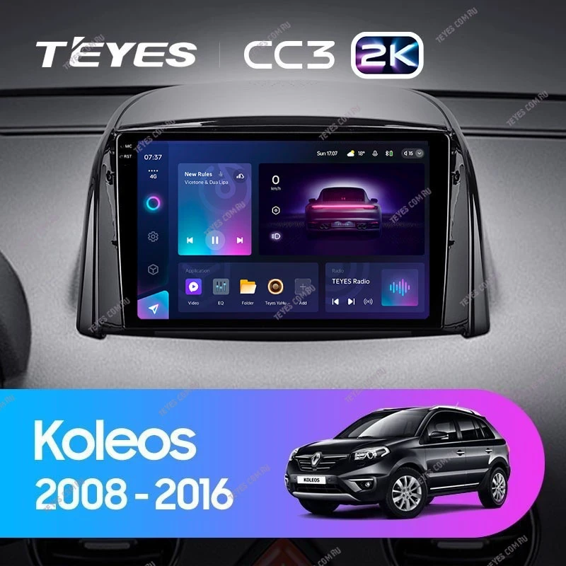Штатная магнитола Teyes CC3 2K 6/128 Renault Koleos (2008-2016) Тип-B