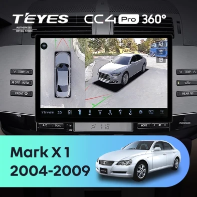 Штатная магнитола Teyes CC4 Pro 360 8/128 Toyota Mark X X120 (2004-2009) Правый руль (11")