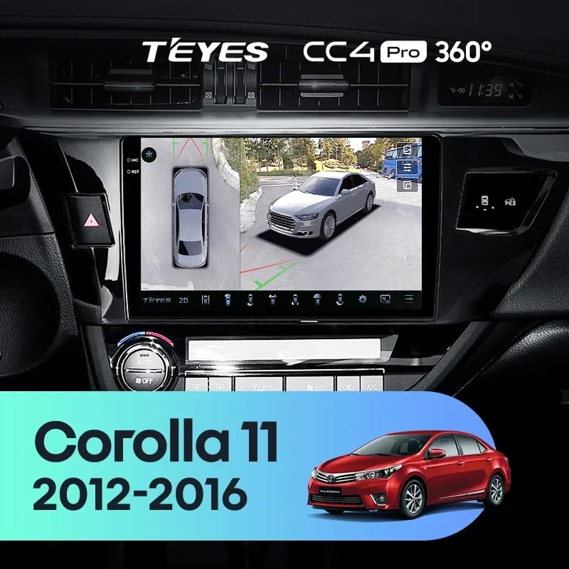 Штатная магнитола Teyes CC4 Pro 360 12/256 Toyota Corolla (2012-2016) Тип-B