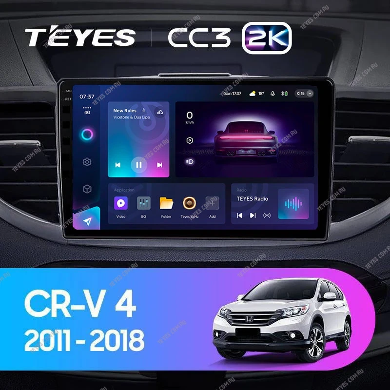 Штатная магнитола Teyes CC3 2K 4/32 Honda CR-V 4 RM RE (2011-2018) Тип-B