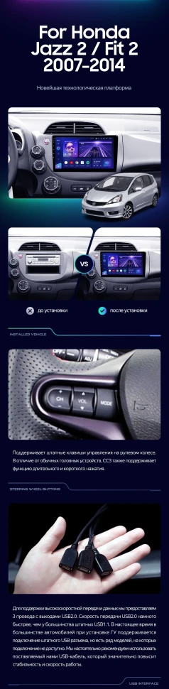 Штатная магнитола Teyes CC3 2K 6/128 Honda Jazz 2 (2007-2014)