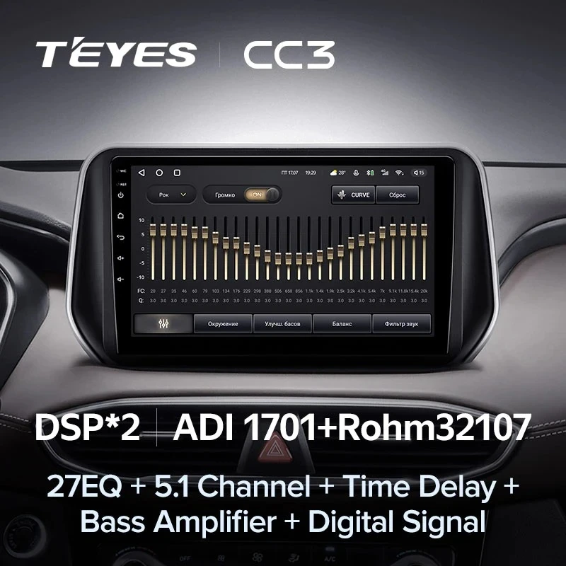 Штатная магнитола Teyes CC3 4/32 Hyundai Santa Fe 4 (2018-2020)