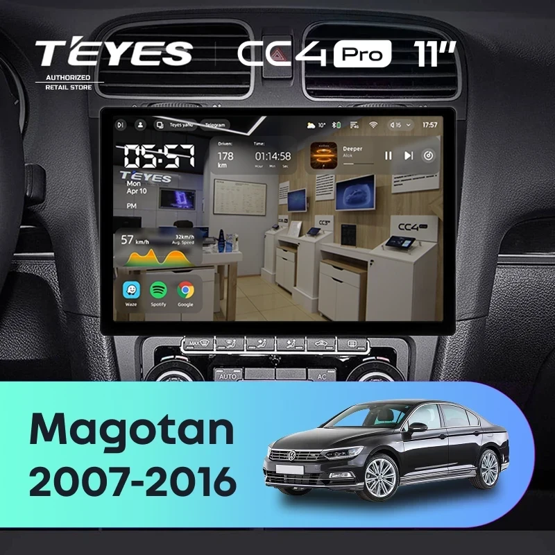 Штатная магнитола Teyes CC4 Pro 8/128 Volkswagen Magotan (2007-2016) (11")