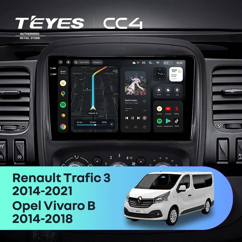 Штатная магнитола Teyes CC4 6/64 Renault Trafic 3 (2014-2021)
