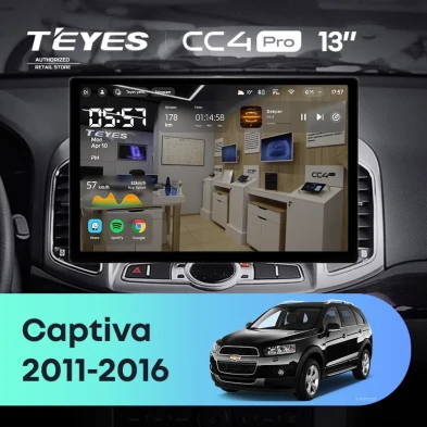 Штатная магнитола Teyes CC4 Pro 12/256 Chevrolet Captiva 1 (2011-2016) F2 (13")