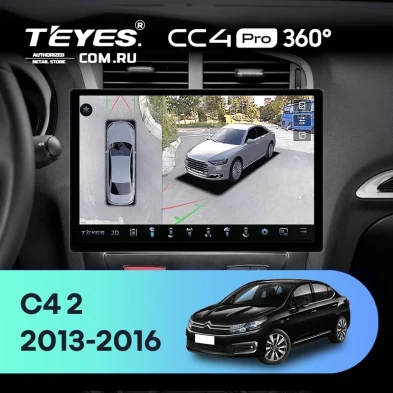 Штатная магнитола Teyes CC4 Pro 360 12/256 Citroen C4 (2013-2016) B7 (11")