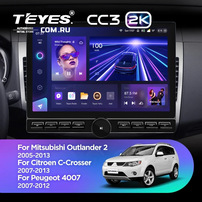Штатная магнитола Teyes CC3 2K 6/128 Citroen C-Crosser 1 (2007-2013) Тип-A (13" с кнопками)