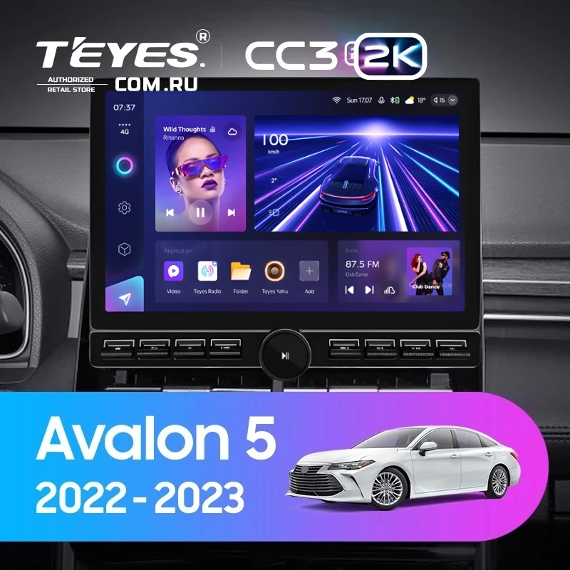 Штатная магнитола Teyes CC3 2K 6/128 Toyota Avalon V XX50 (2022-2023) (13" с кнопками)
