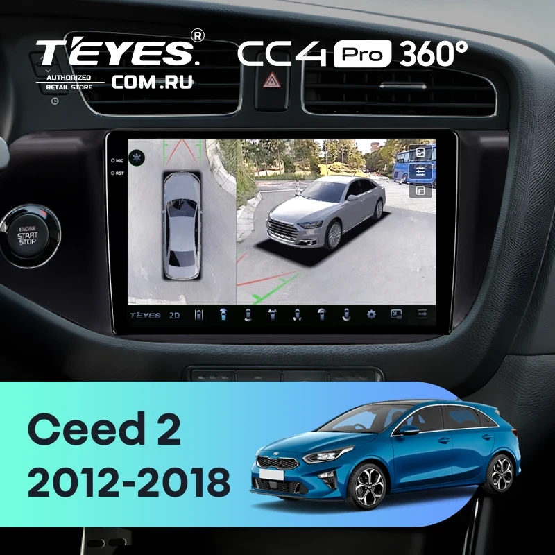 Штатная магнитола Teyes CC4 Pro 360 8/128 Kia Ceed 2 JD (2012-2018) (матовая)