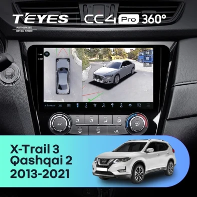 Штатная магнитола Teyes CC4 Pro 360 8/128 Nissan Qashqai 2 (2013-2021) F2 климат контроль Тип-C