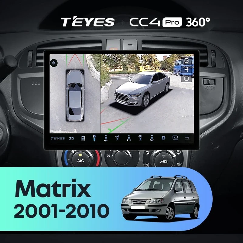 Штатная магнитола Teyes CC4 Pro 360 8/128 Hyundai Matrix (2001-2010) (13")