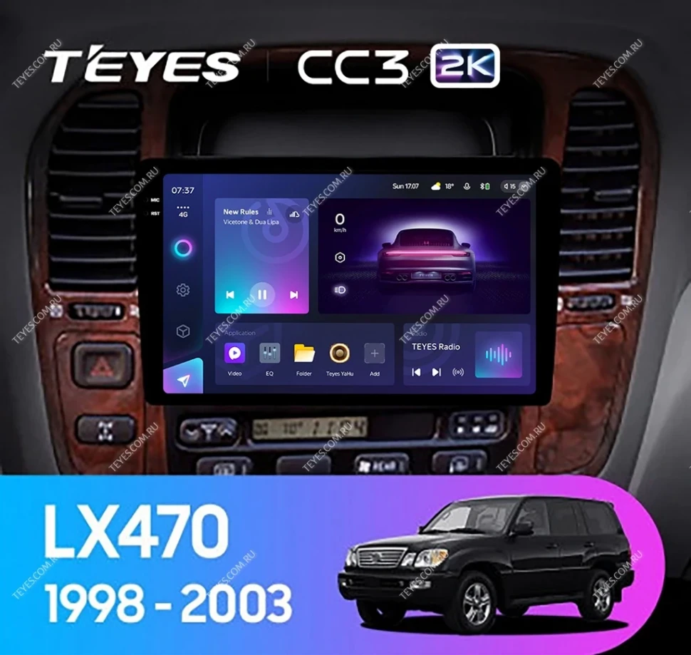 Штатная магнитола Teyes CC3 2K 4/32 Lexus LX470 J100 (1998-2003) F2