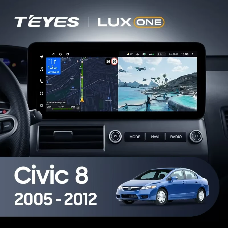 Штатная магнитола Teyes LUX ONE 4/64 Honda Civic 8 FK FN FD (2005-2012)