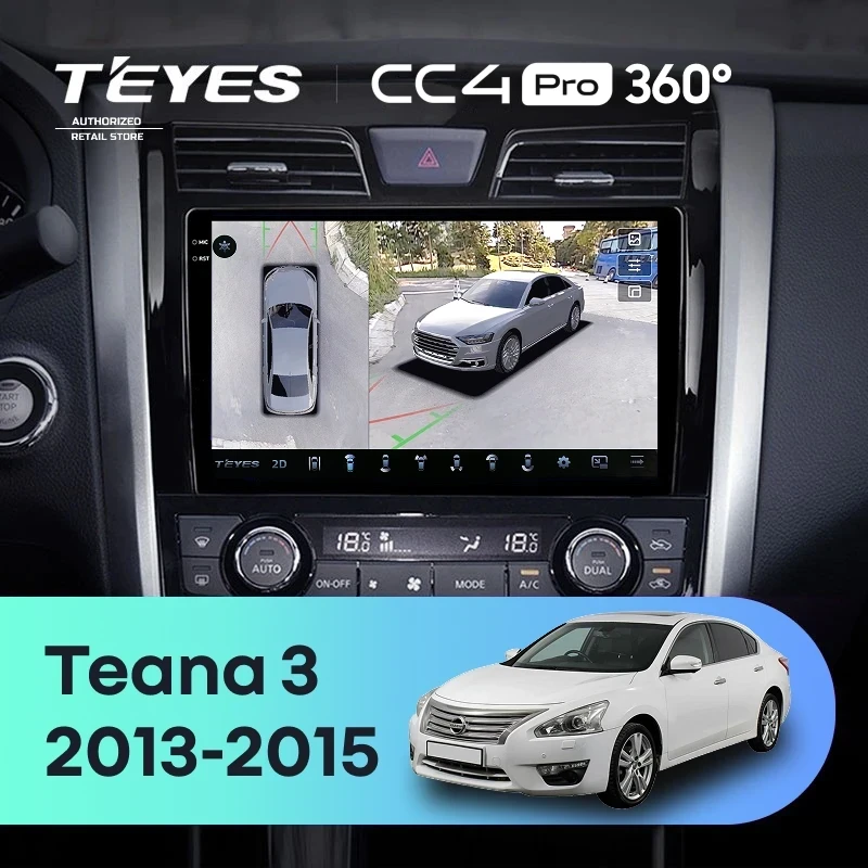 Штатная магнитола Teyes CC4 Pro 360 12/256 Nissan Teana J33 (2013-2015) Тип-C