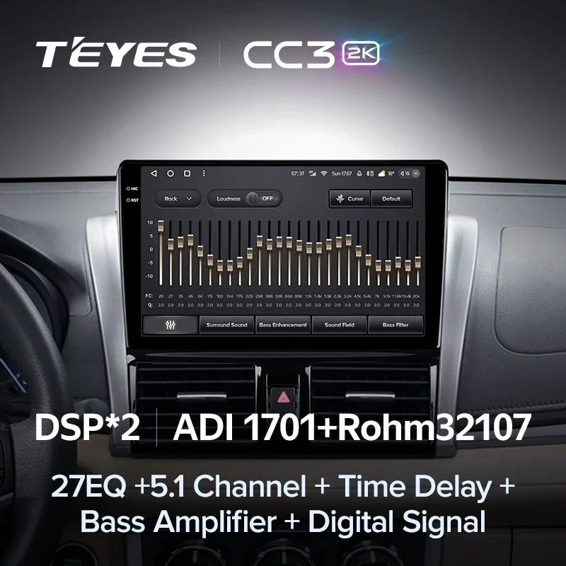 Штатная магнитола Teyes CC3 2K 6/128 Toyota Vios XP150 (2013-2020)