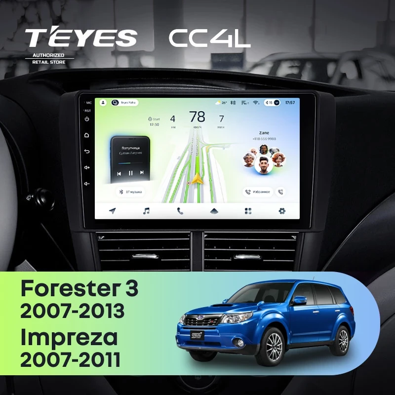 Штатная магнитола Teyes CC4L 4/64 Subaru Impreza GH GE (2007-2011)