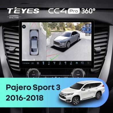 Штатная магнитола Teyes CC4 Pro 360 12/256 Mitsubishi Pajero Sport 3 (2016-2018) (13")