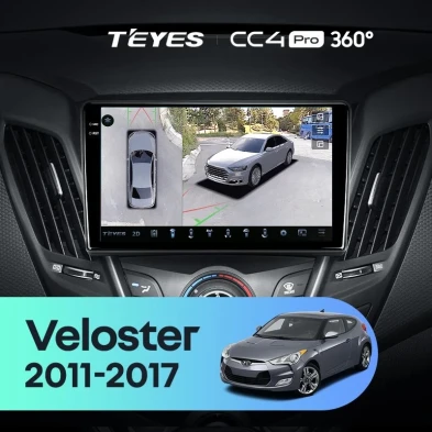 Штатная магнитола Teyes CC4 Pro 360 12/256 Hyundai Veloster FS (2011-2017) Тип-B